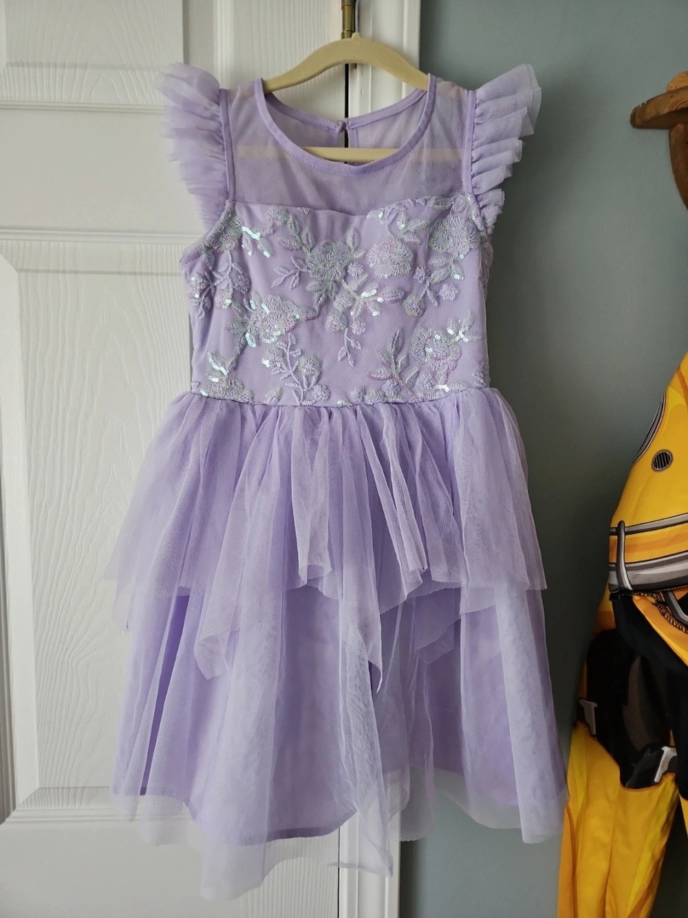 kenzie Lilac Layered Tulle Flower Dress